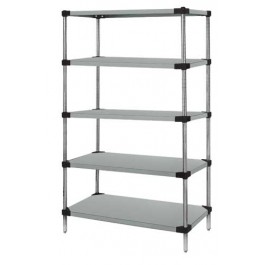 Stainless Steel 5-Solid Shelf Unit - WRS5-86-2430SS