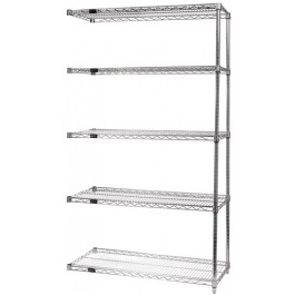 63''H Conductive Chrome 5-Shelf Add-On Kits