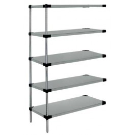 Stainless Steel 5-Solid Shelf Add-On Unit - WRSAD5-63-1442SS